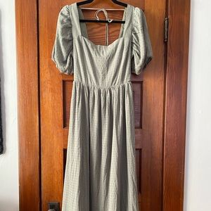 NWT Midi Green Smocked Dress